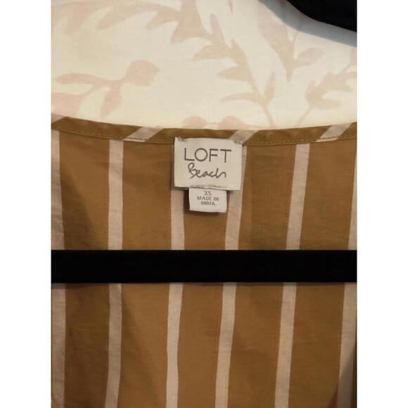 LOFT Beach Striped Tie-Front Short Sleeve Top - Picture 4 of 7